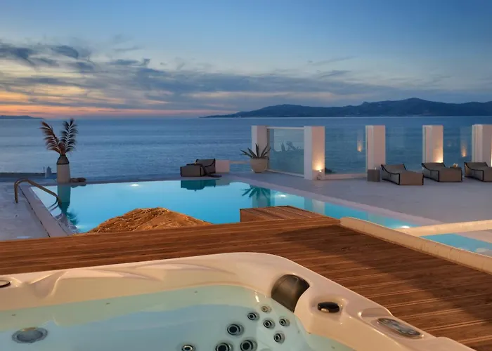 Villa Aegean Soul Pool-sunset-hot Tub By Calypso Sunset Mykonos Town